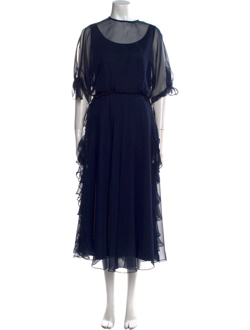 Bonwit Teller Crew Neck Long Dress