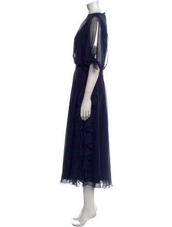 Bonwit Teller Crew Neck Long Dress