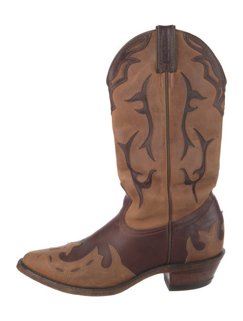 BOULET Leather Printed Western Boots