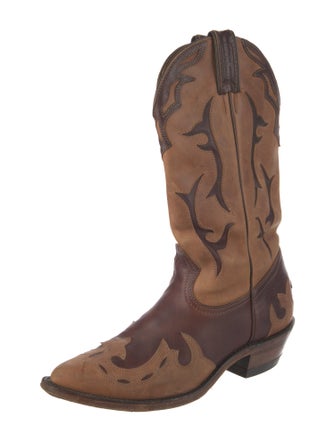 BOULET Leather Printed Western Boots