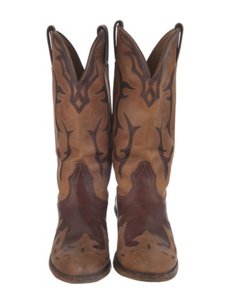 BOULET Leather Printed Western Boots