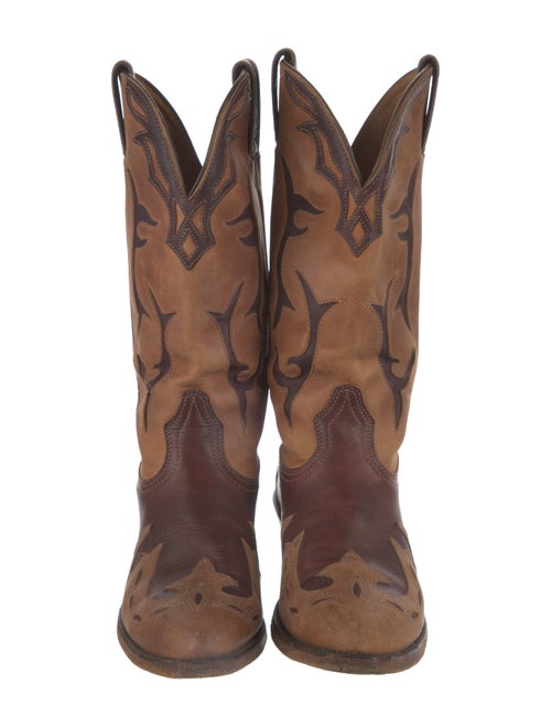 BOULET Leather Printed Western Boots