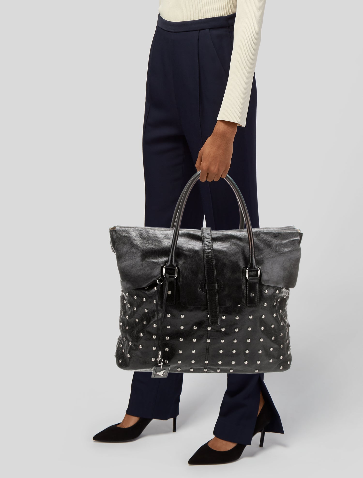 Leonello Borghi Leather Weekender Bag