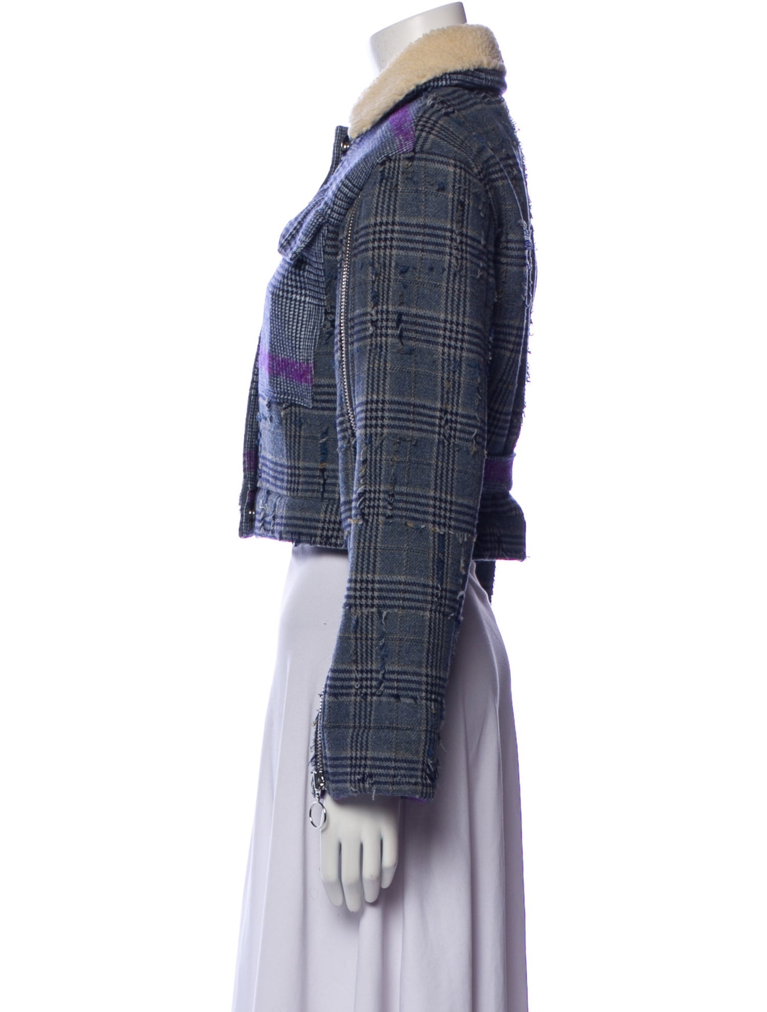 bogdar Plaid Print Denim Jacket