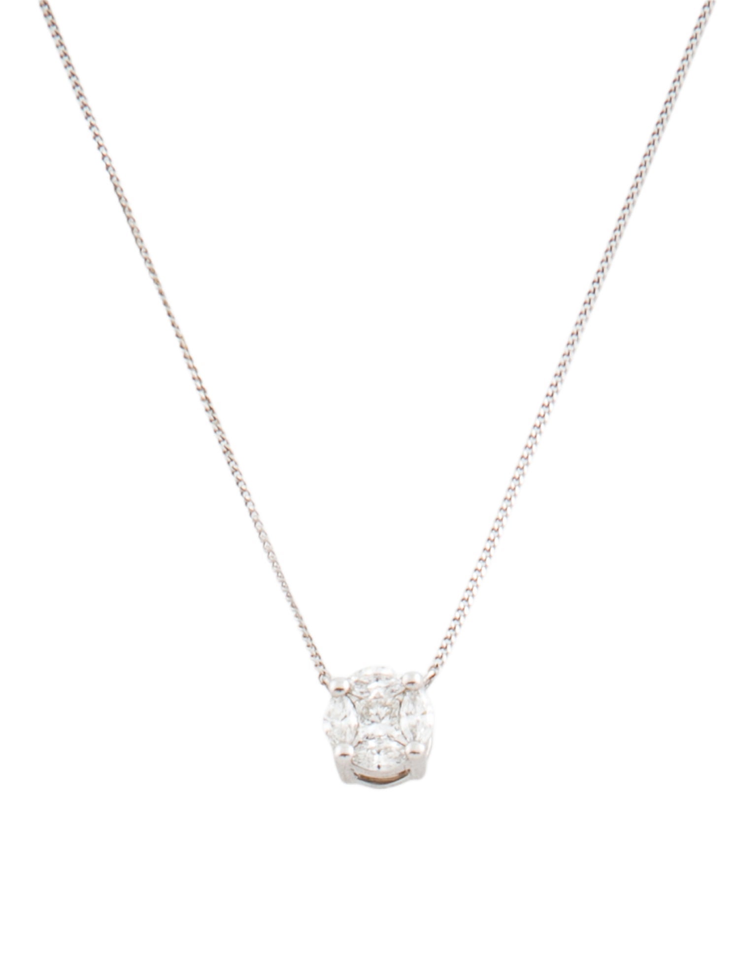 Ring Concierge 14K Diamond Round Illusion Necklace