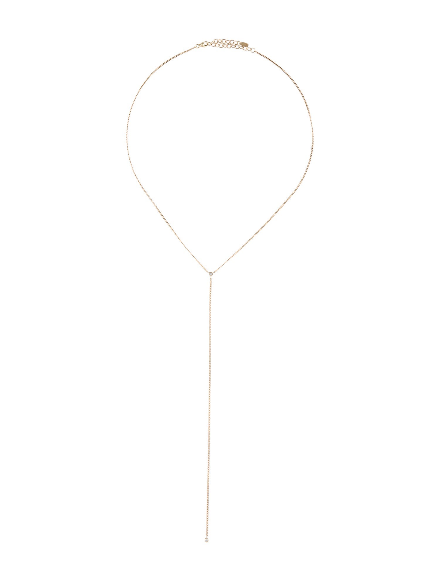 Ring Concierge 14K Diamond Curb Chain Lavalier Necklace