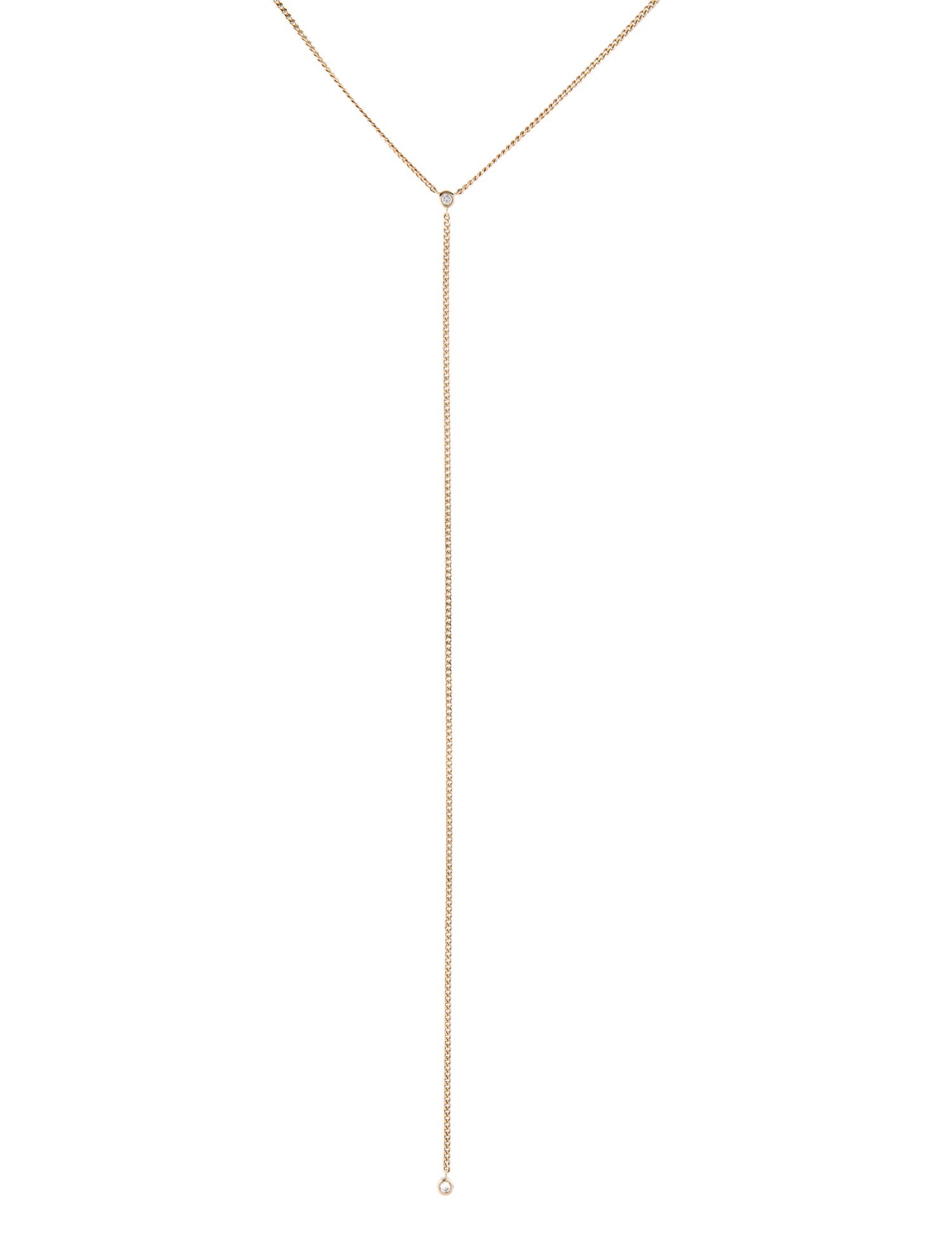 Ring Concierge 14K Diamond Curb Chain Lavalier Necklace