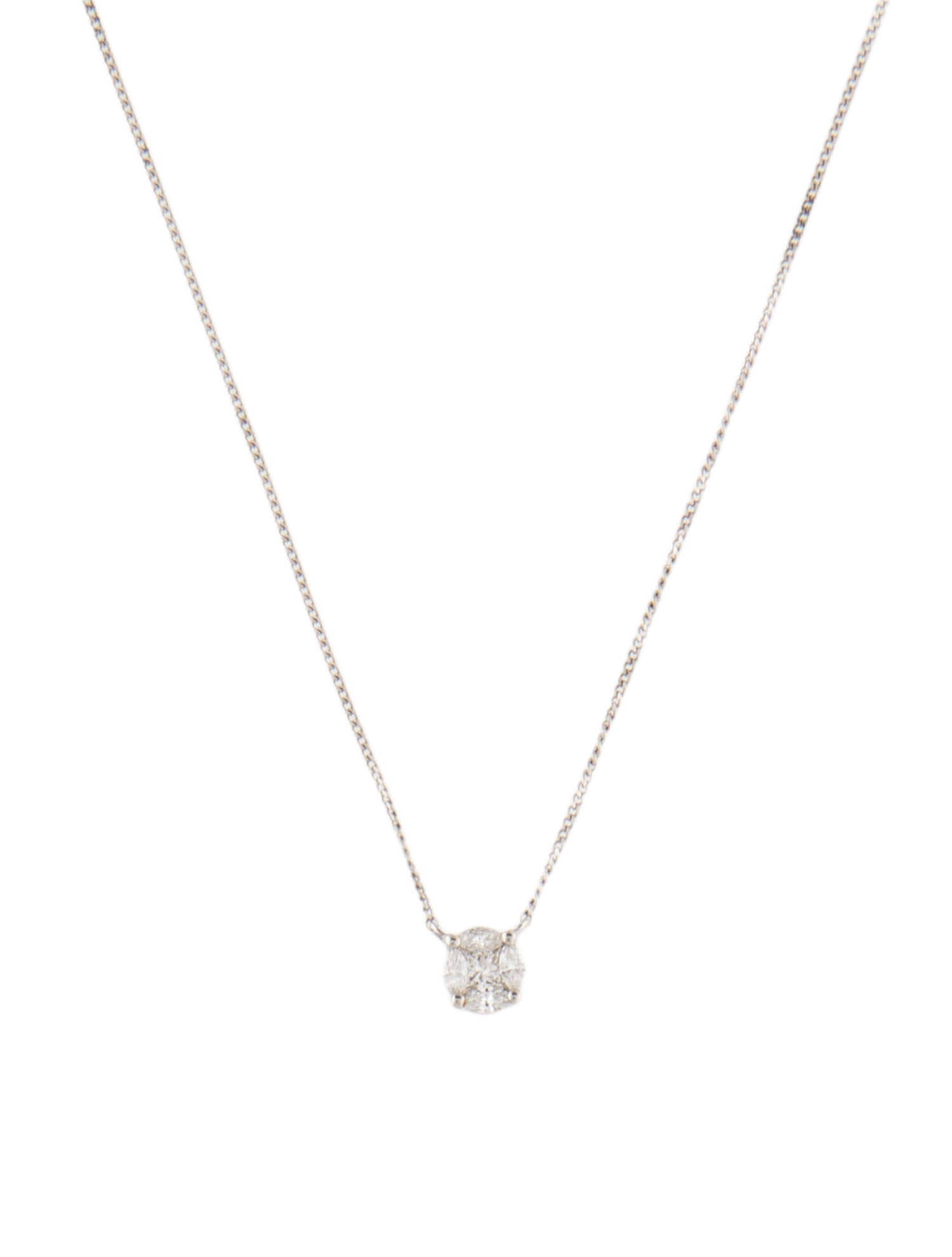 Ring Concierge 14K Diamond Round Illusion Pendant Necklace