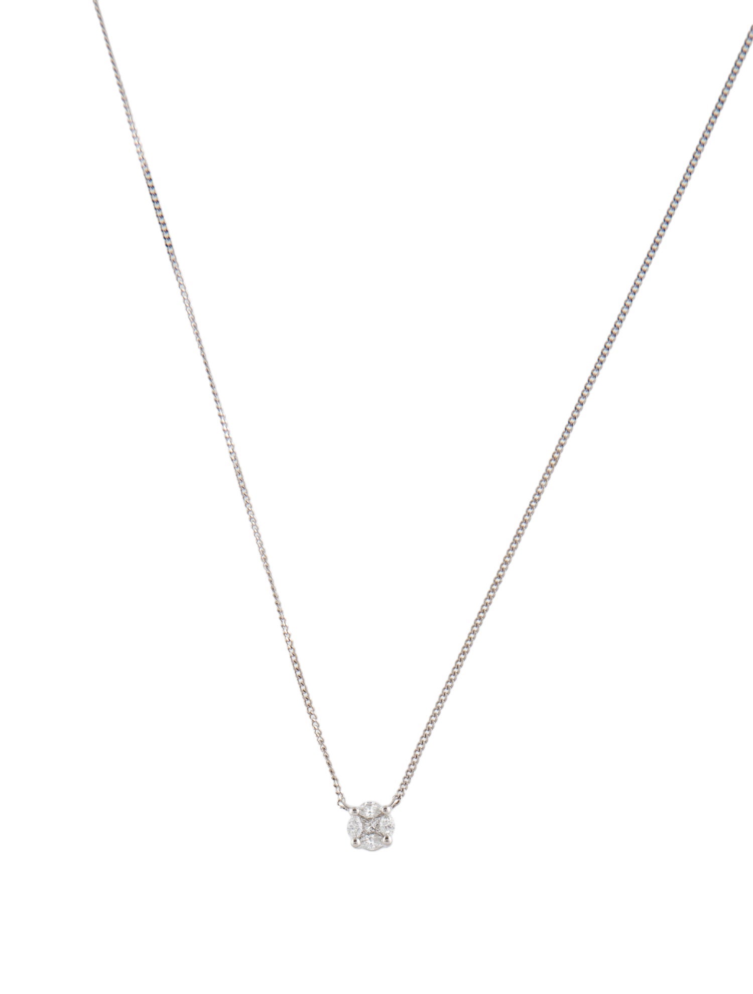 Ring Concierge 14K Diamond Round Illusion Pendant Necklace