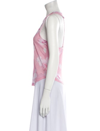 LoveShackFancy Floral Print Scoop Neck Top