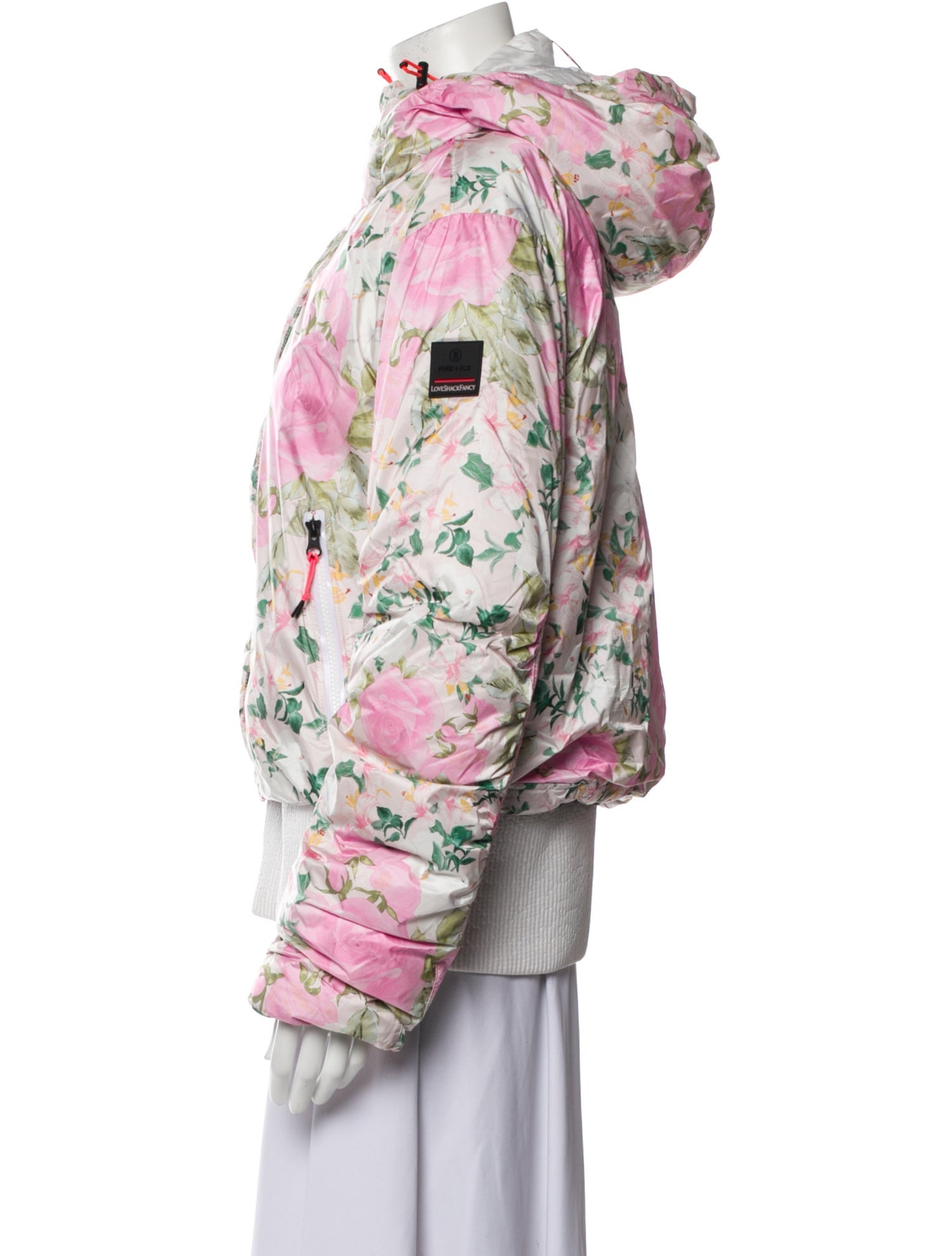 Bogner Fire + Ice x LoveShackFancy Floral Print Faux Fur Jacket w/ Tags