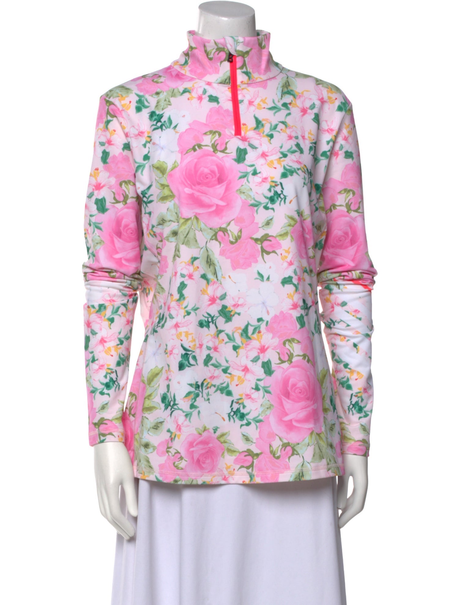 Bogner Fire + Ice x LoveShackFancy Floral Print Mock Neck Blouse w/ Tags