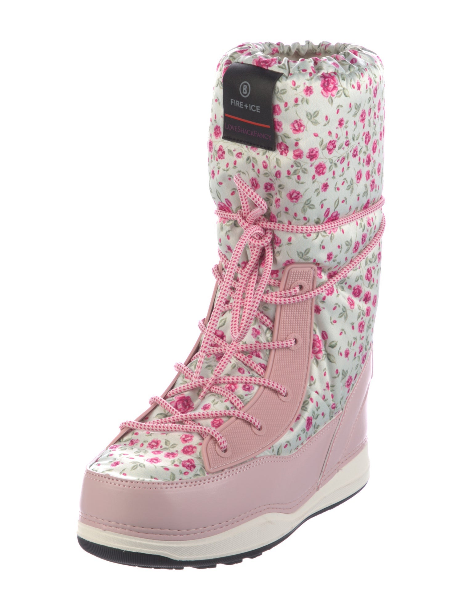 Bogner Fire + Ice x LoveShackFancy Floral Print Lace-Up Boots
