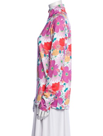 Bogner Fire + Ice x LoveShackFancy Floral Print Mock Neck Blouse