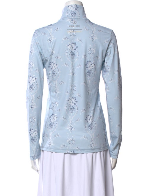 Bogner Fire + Ice x LoveShackFancy Floral Print Mock Neck Button-Up Top