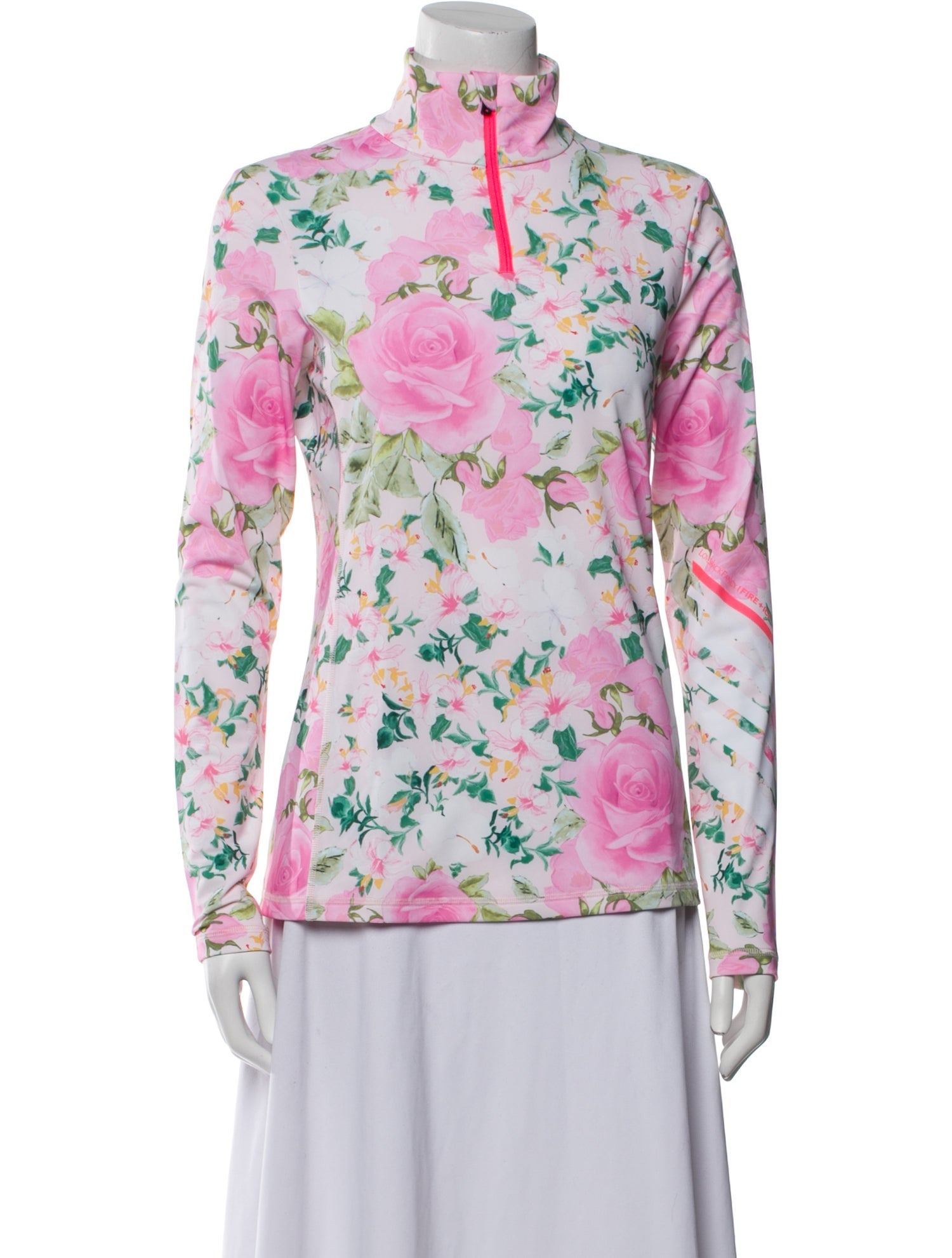 Bogner Fire + Ice x LoveShackFancy Floral Print Mock Neck Top