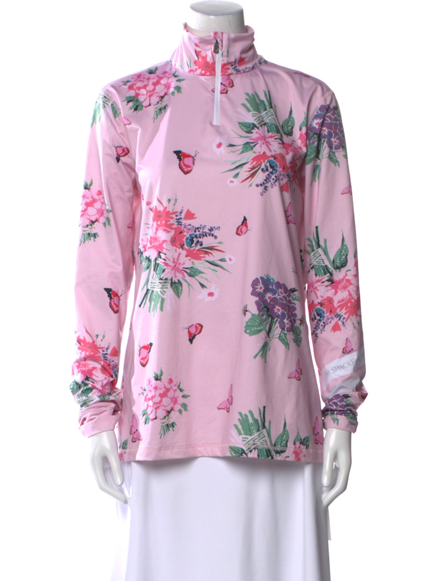 Bogner Fire + Ice x LoveShackFancy Floral Print Mock Neck Blouse