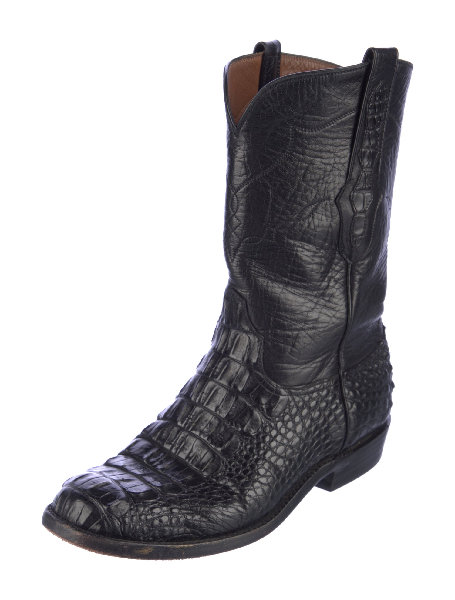 Black Jack Boots Snakeskin Moto Boots