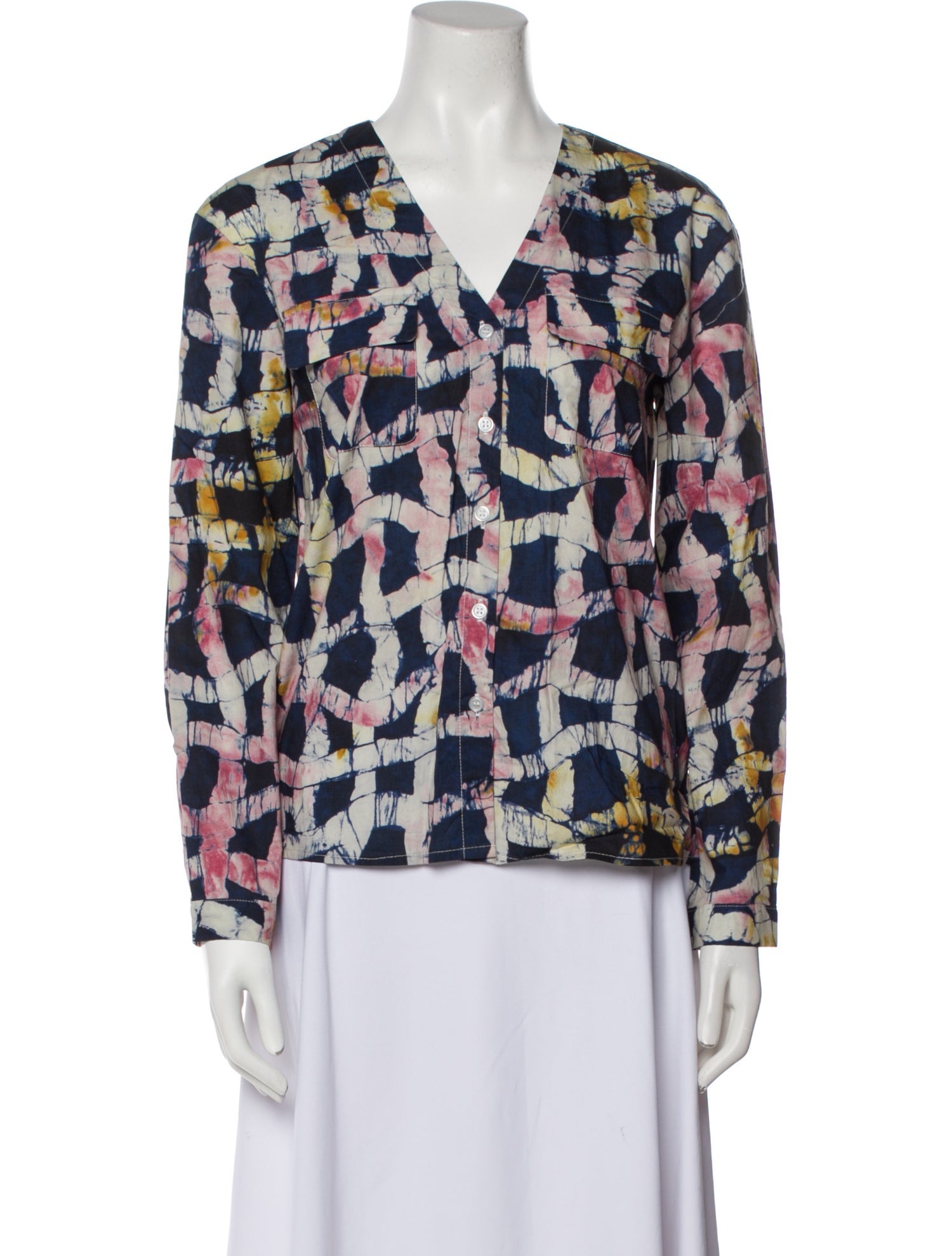 Busayo Printed V-Neck Blouse