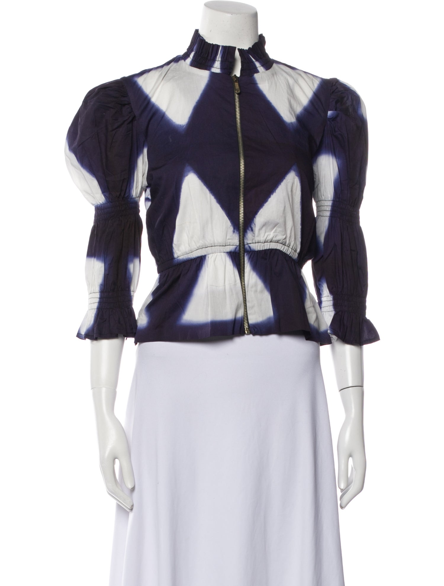 Busayo Printed Mock Neck Crop Top