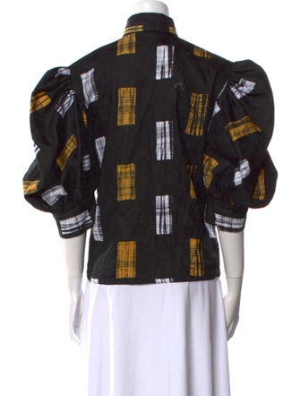 Busayo Printed Three-Quarter Sleeve Button-Up Top