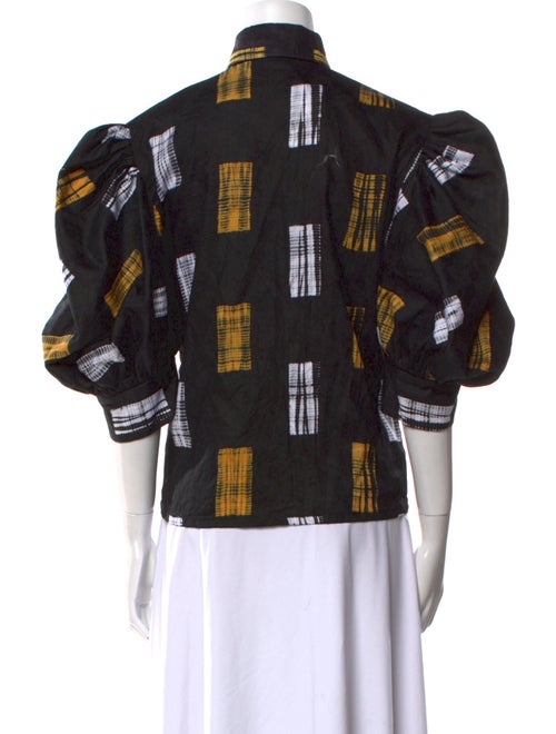 Busayo Printed Three-Quarter Sleeve Button-Up Top