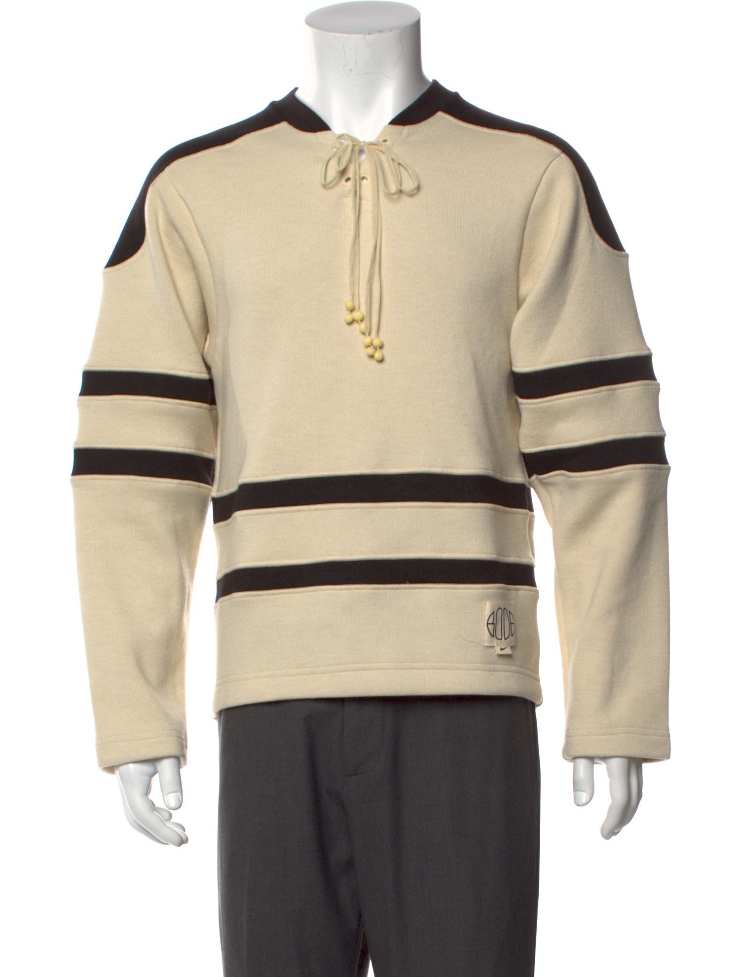 Bode X Nike 2024 Rec Lacing Knit 'Ecru/Shadow Brown Polo Sweater w/ Tags