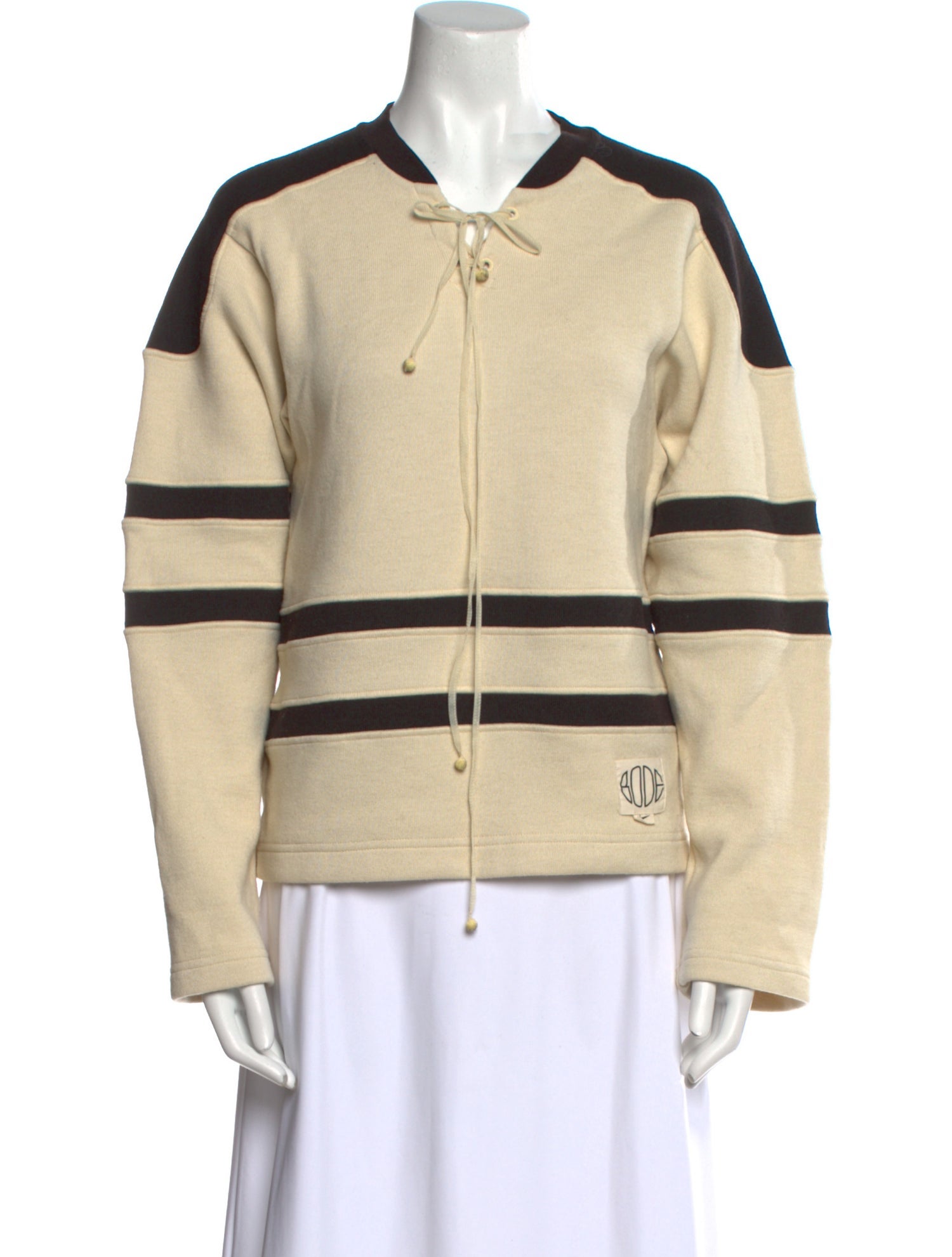 Bode X Nike Lacing Knit Long Sleeve Sweatshirt