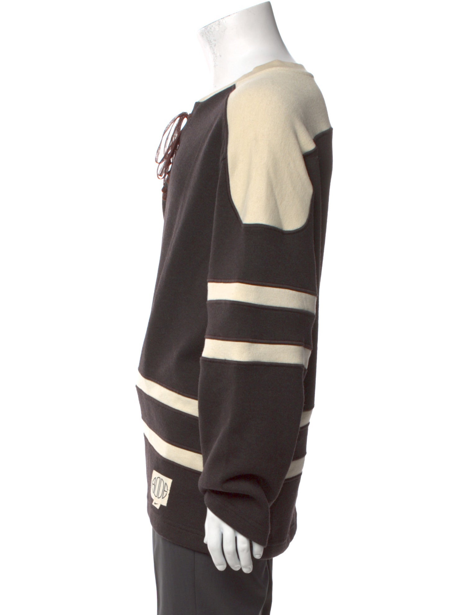 Bode X Nike Lace Jersey Striped Polo Sweater