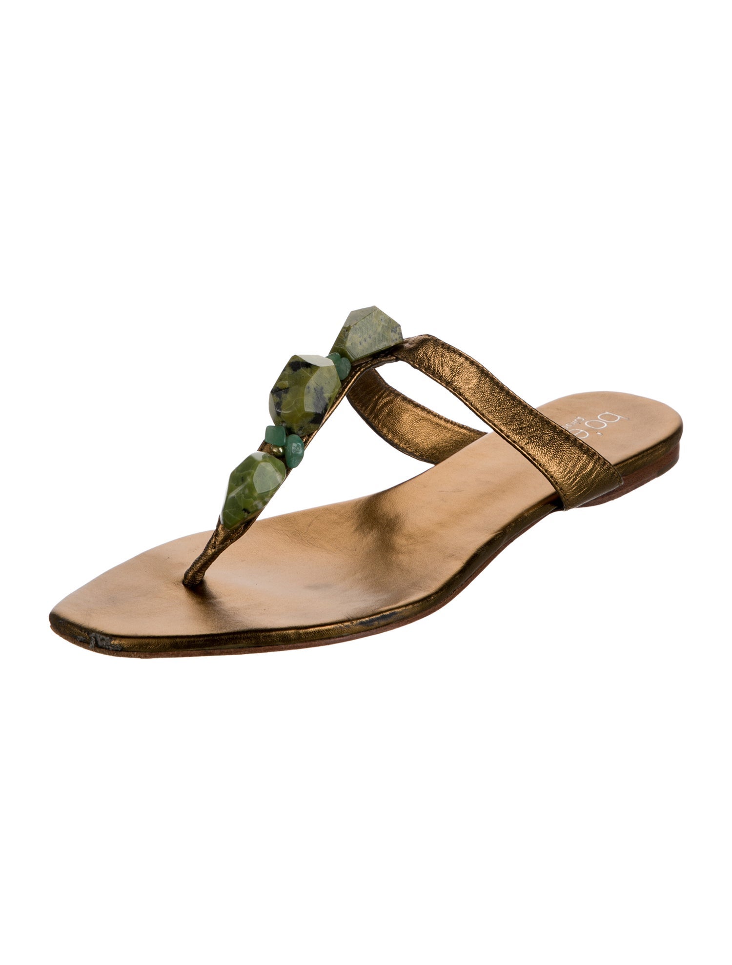 Bo'em Plage Leather Printed Slides