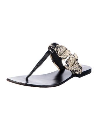 Bo'em Plage Leather T-Strap Sandals
