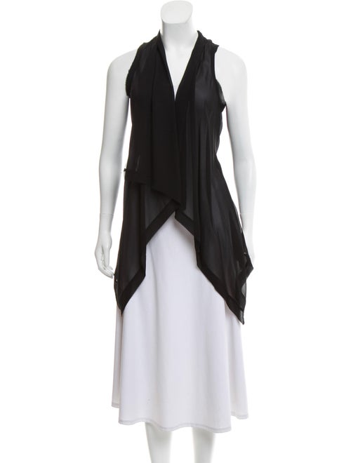 Brochu Walker Silk Sleeveless Cardigan Black