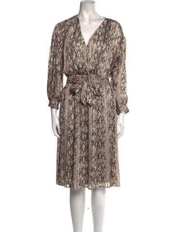 Brochu Walker Dresses Animal Print Midi Length Dress XS