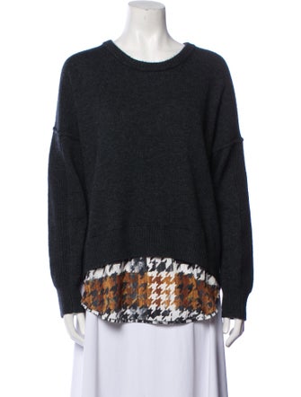 Brochu Walker Wool Houndstooth Print Sweater