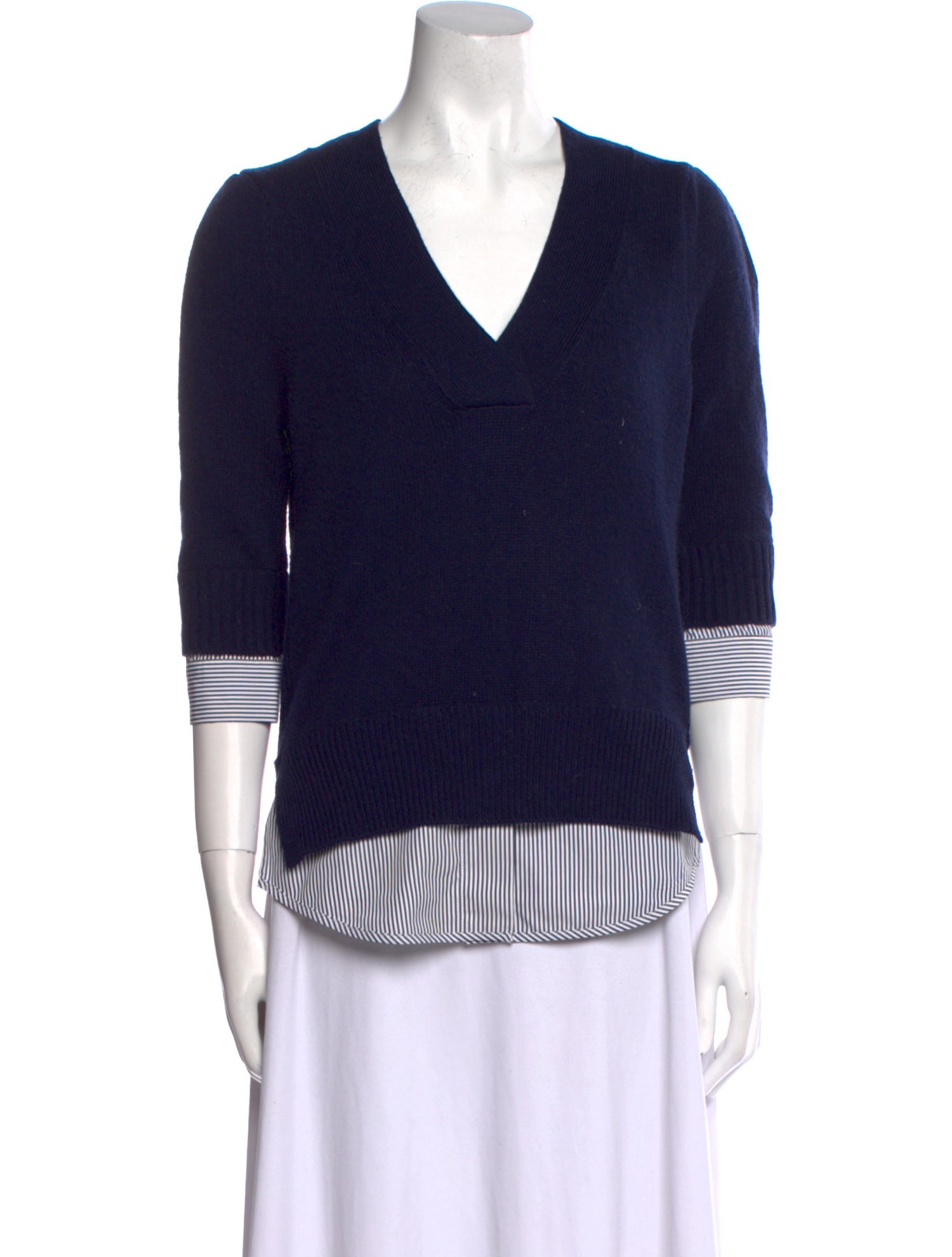 Brochu Walker Striped V-Neck Sweater