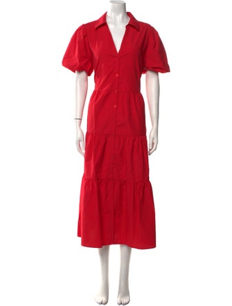 Brochu Walker V-Neck Midi Length Dress