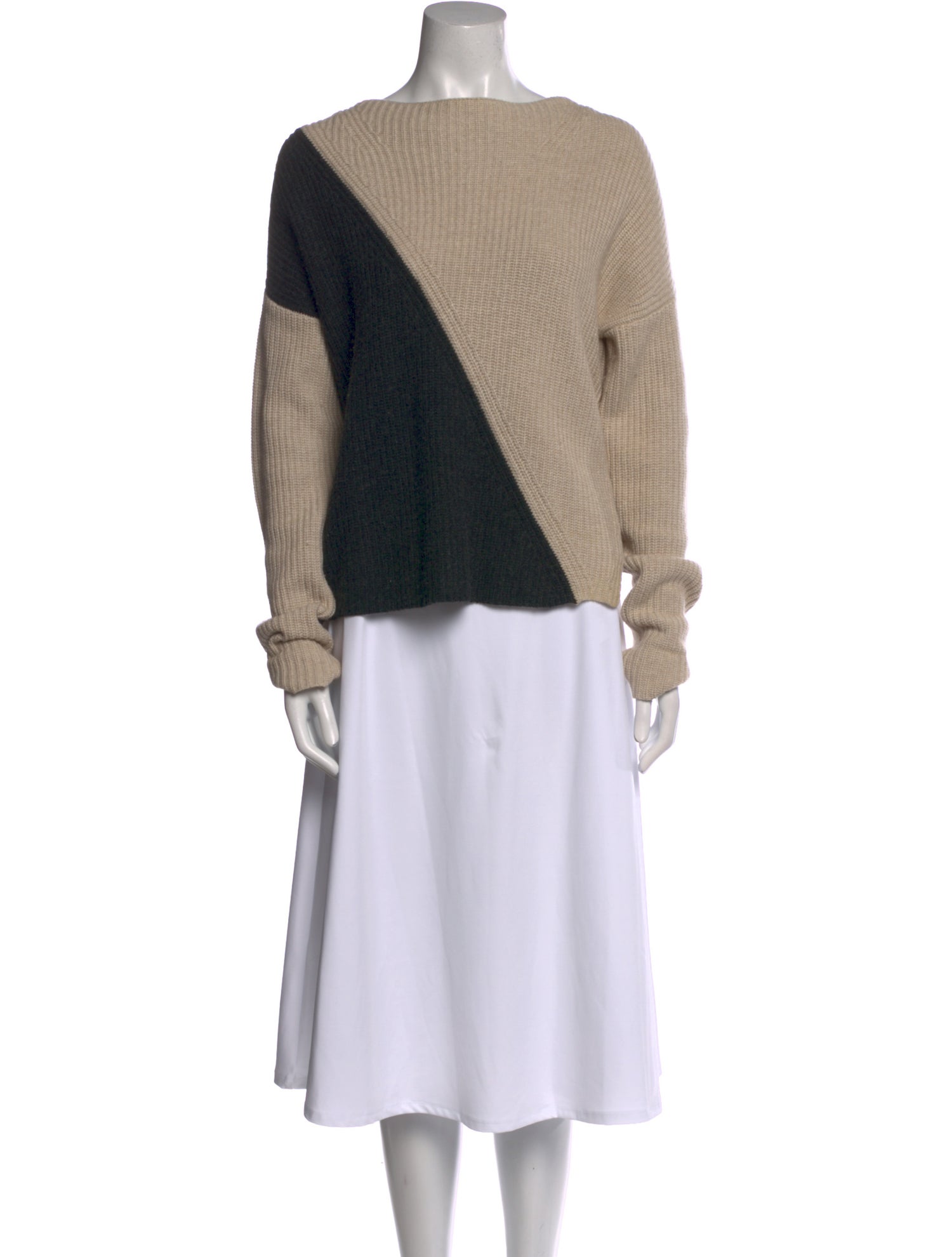 Brochu Walker Wool Colorblock Pattern Sweater