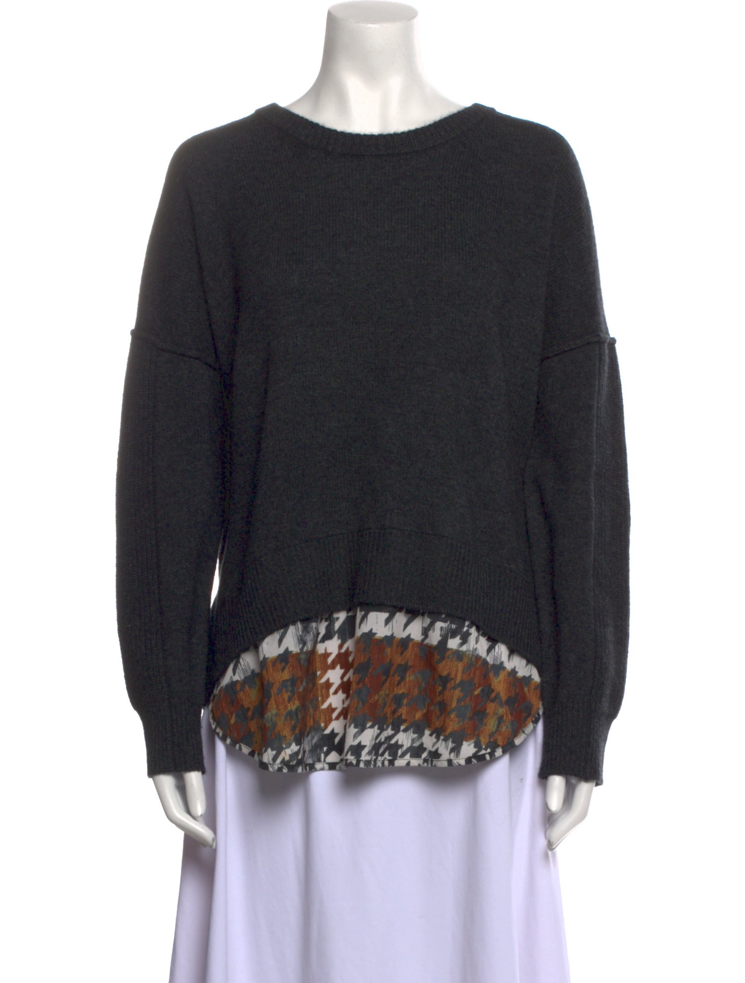 Brochu Walker Wool Houndstooth Print Sweater