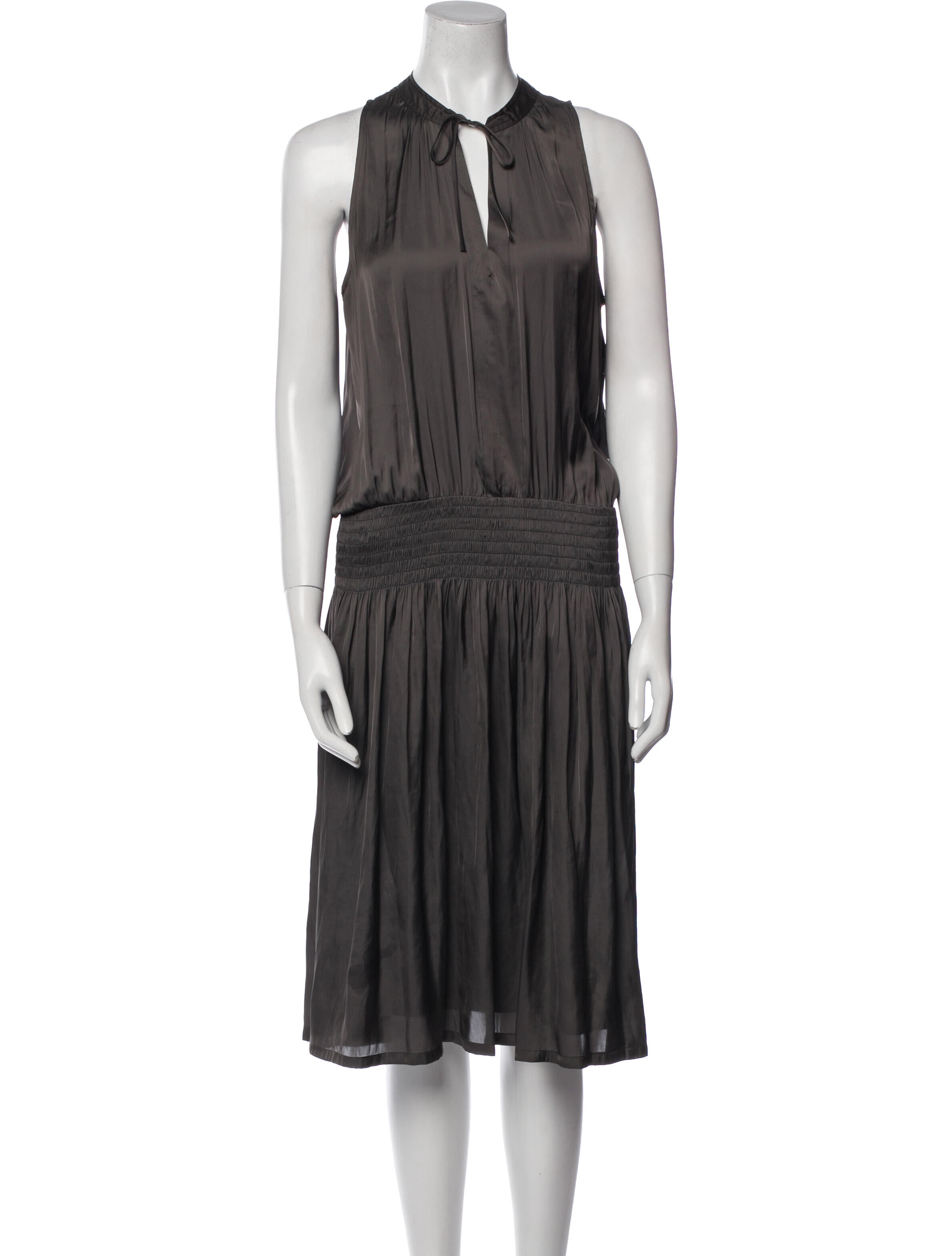 Brochu Walker Tie Neck Midi Length Dress