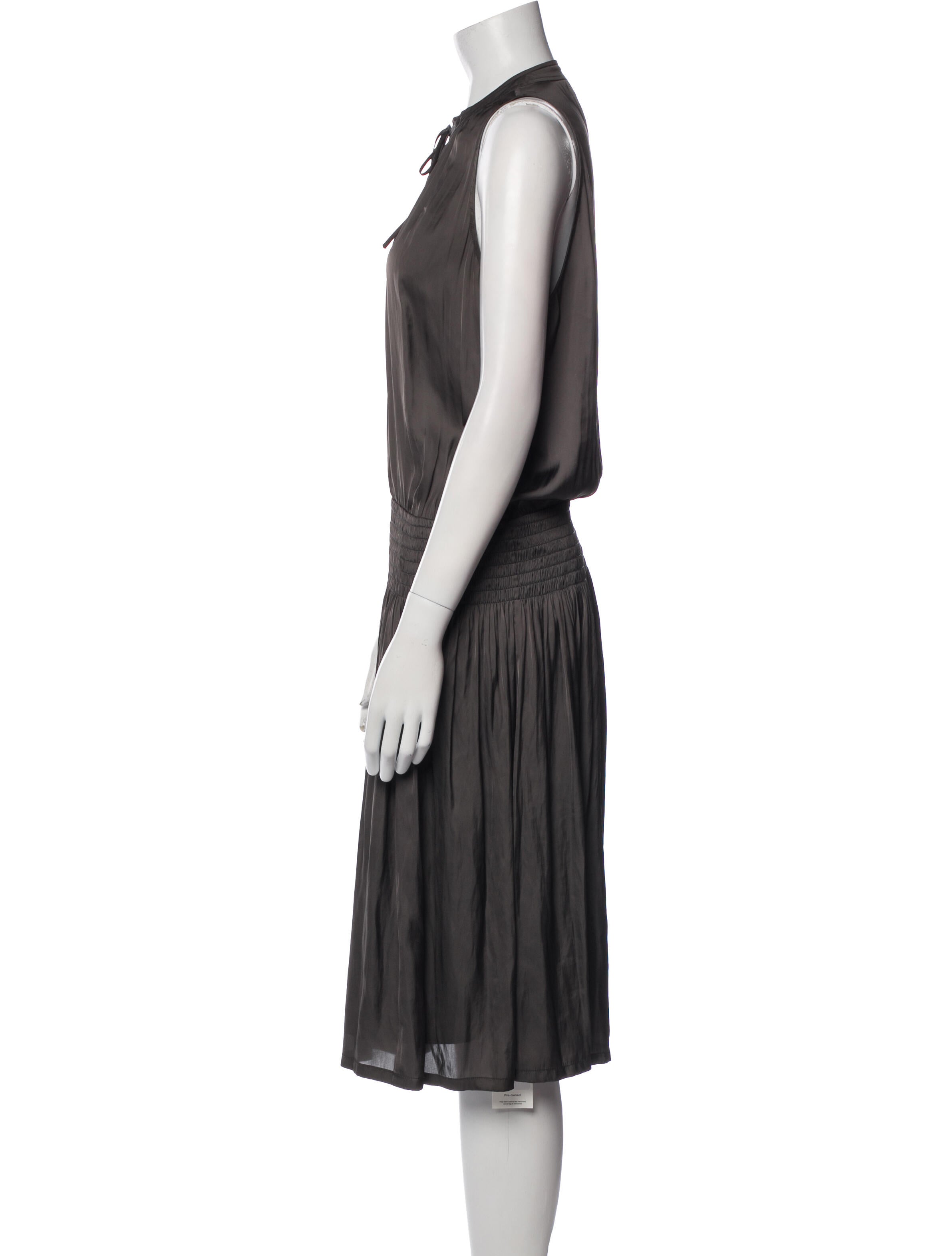 Brochu Walker Tie Neck Midi Length Dress