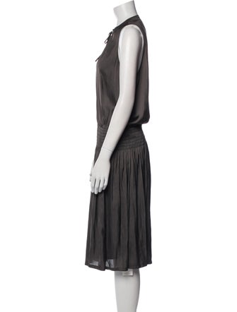 Brochu Walker Tie Neck Midi Length Dress
