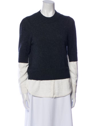 Brochu Walker Wool Colorblock Pattern Sweater