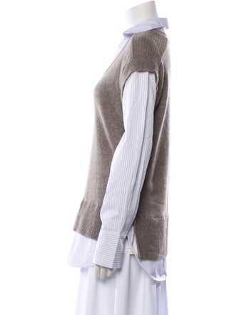 Brochu Walker Wool Colorblock Pattern Sweater