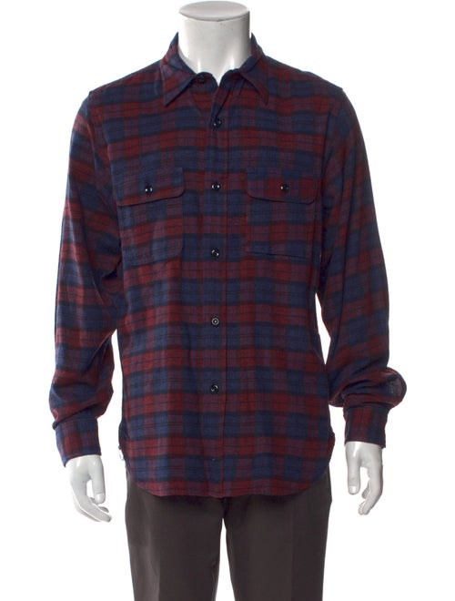 Battenwear Plaid Print Long Sleeve Western Shirt