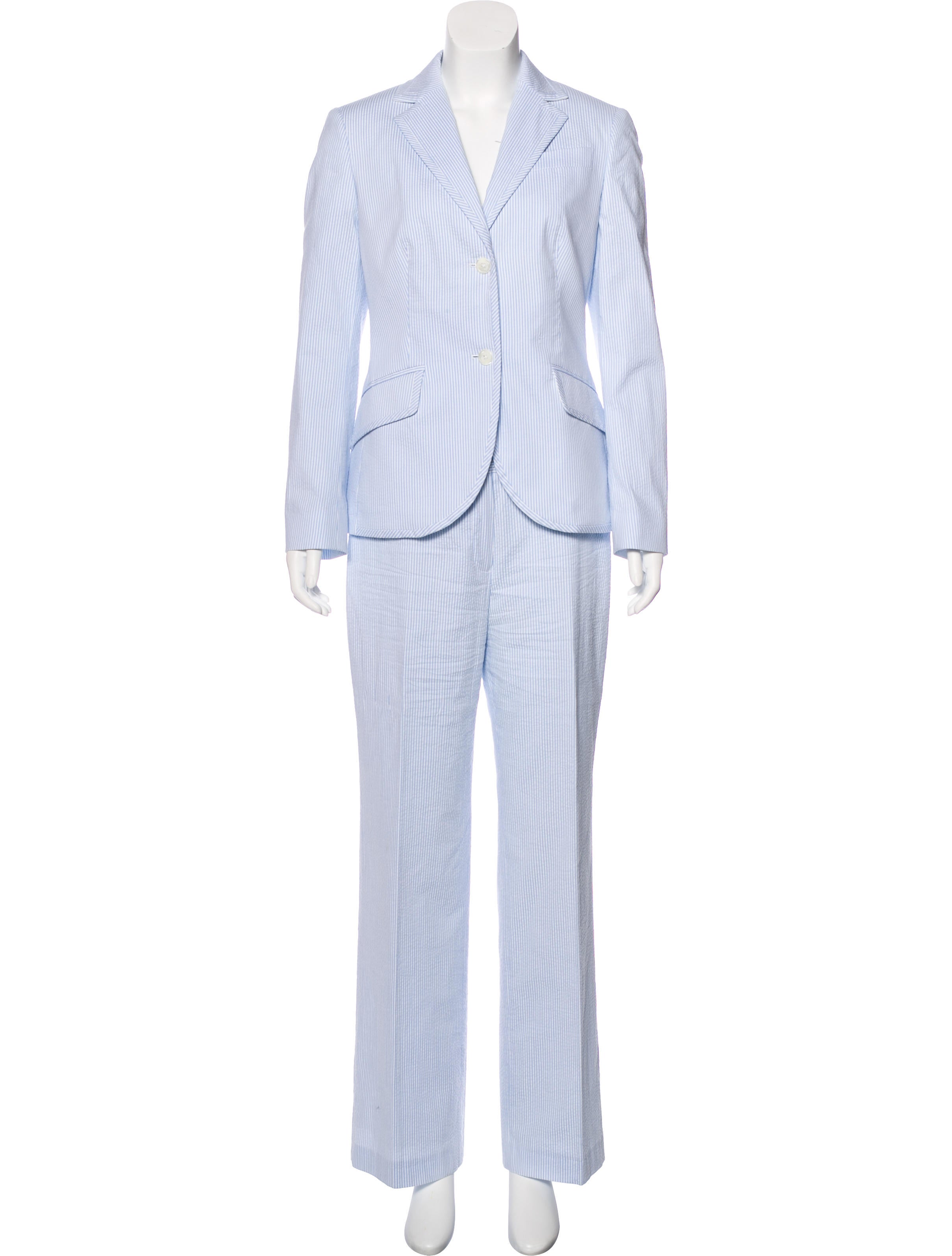 Brooks Brothers Seersucker Fitted Pant Suit Clothing WBRBB20111