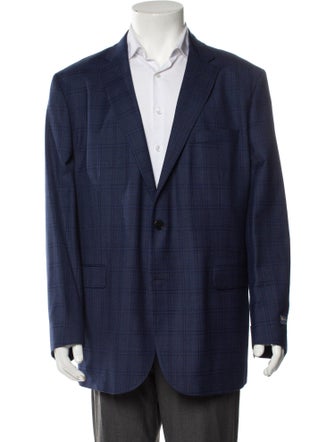 Brooks Brothers Wool Plaid Print Blazer