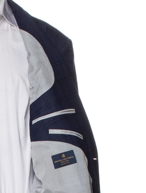 Brooks Brothers Wool Plaid Print Blazer