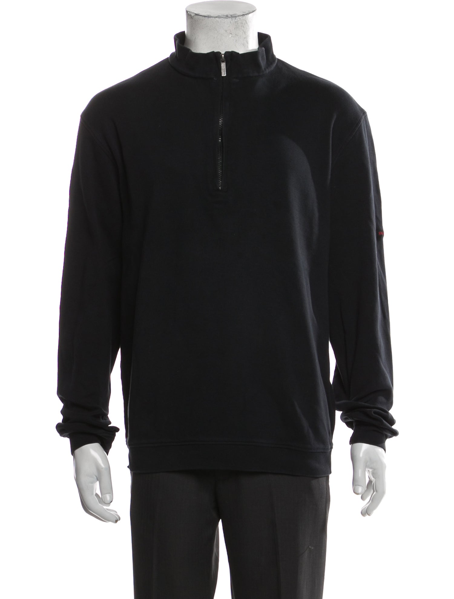 Burberry Golf Mock Neck Long Sleeve Polo Sweater - Black Sweaters ...