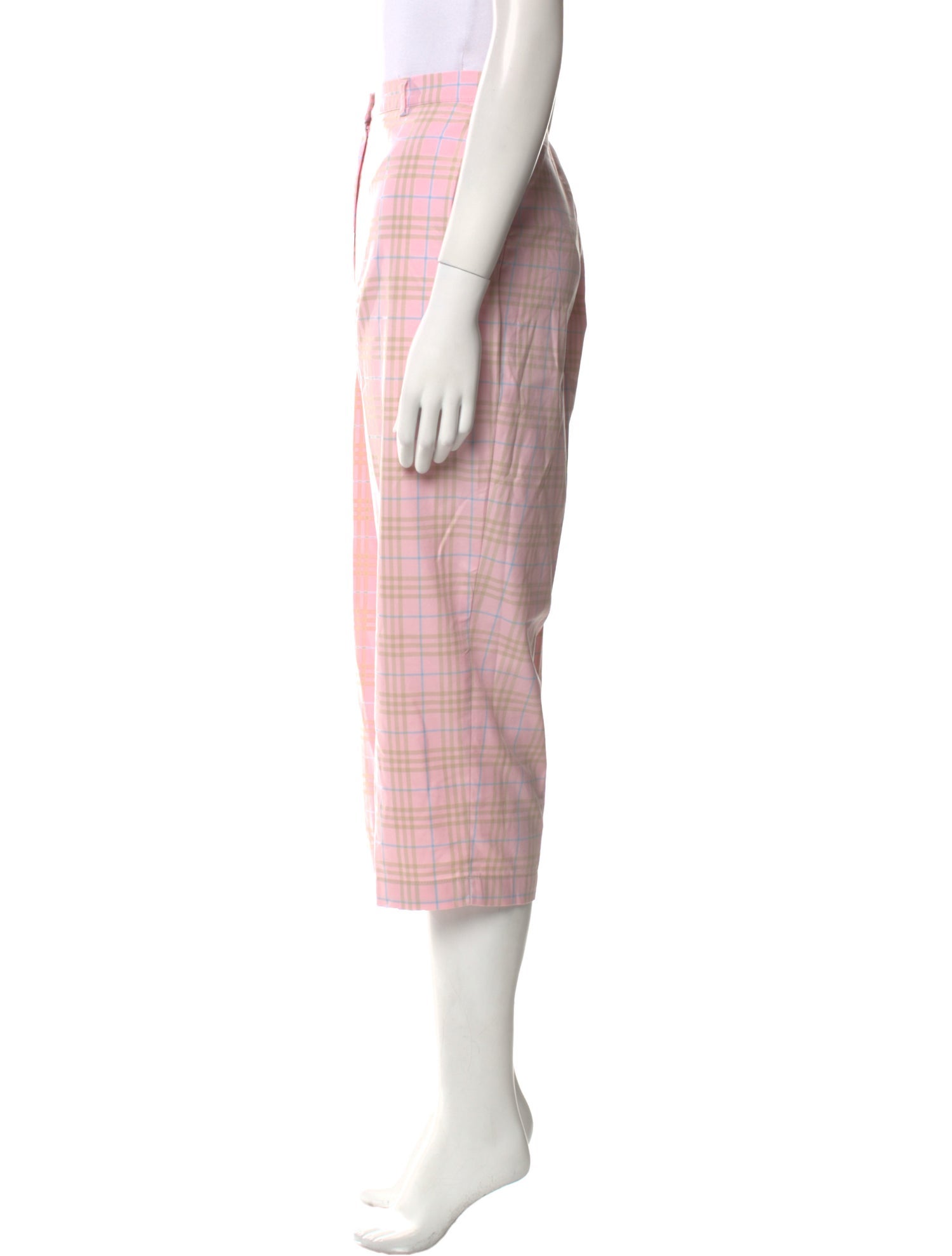 Burberry Golf Plaid Print Wide Leg Pants