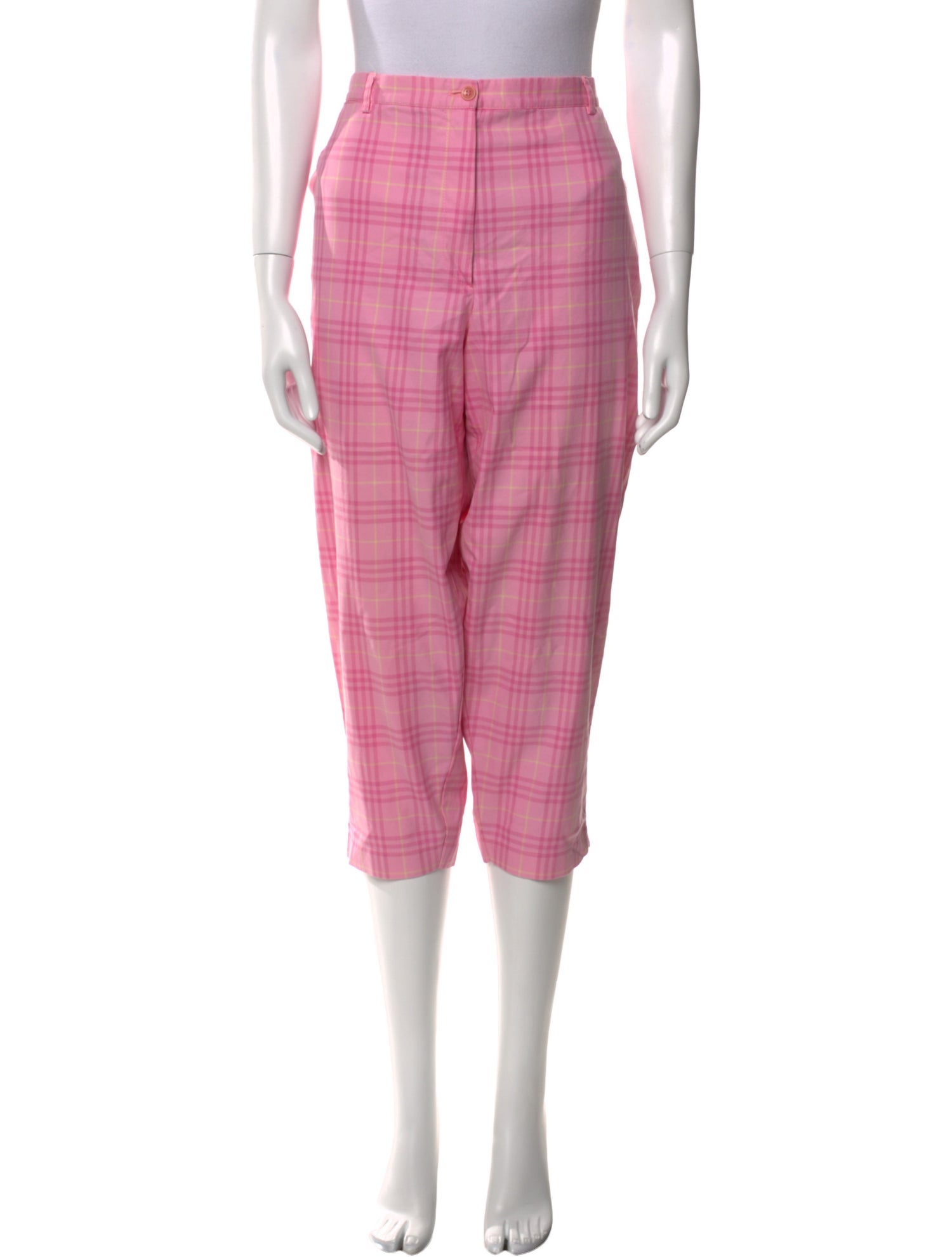 Burberry Golf Plaid Print Straight Leg Pants